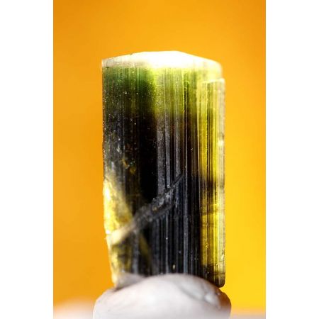 Tri-color Turmalin-Kristall, klar/grün/braun