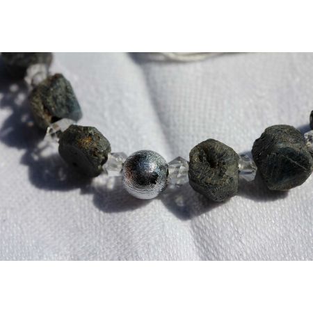Herkimer + Saphire + Meteoritkugeln - Energiearmband