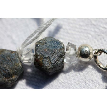 Herkimer + Saphire + Meteoritkugeln - Energiearmband