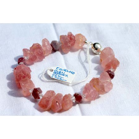 ROSA-Quarz+Rubin+Herkimer-Energie Armband