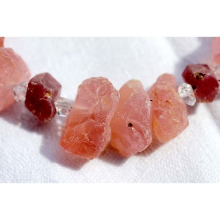 ROSA-Quarz+Rubin+Herkimer-Energie Armband