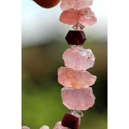 ROSA-Quarz+Rubin+Herkimer-Energie Armband