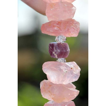 ROSA-Quarz+Rubin+Herkimer-Energie Armband