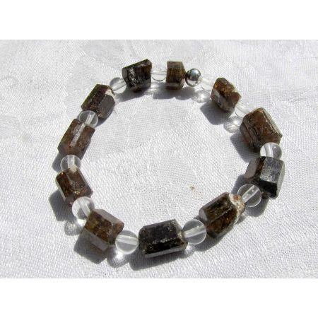 Dravit + Bergkristall-Energie-Armband