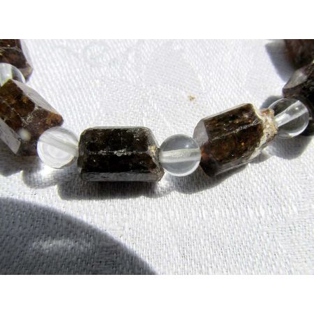 Dravit + Bergkristall-Energie-Armband