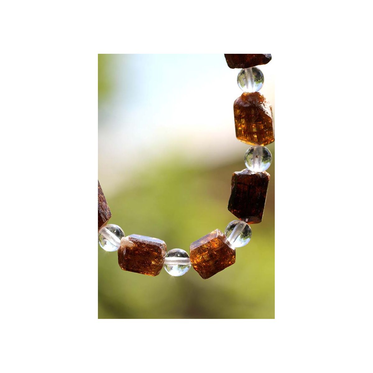 Dravit + Bergkristall-Energie-Armband