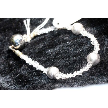 Herkimer + Meteoritkugel- Energiearmband