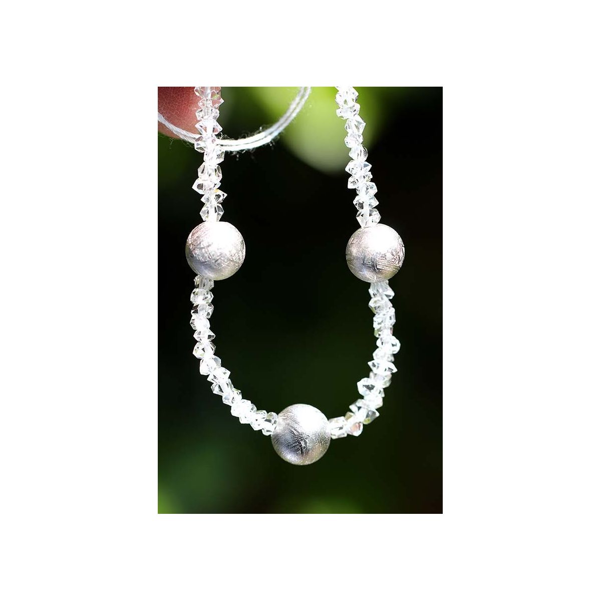 Herkimer + Meteoritkugel- Energiearmband