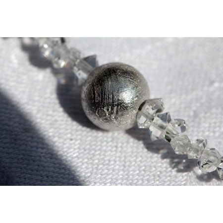 Herkimer + Meteoritkugel- Energiearmband