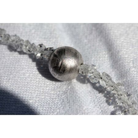 Herkimer + Meteoritkugel- Energiearmband