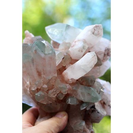 Bergkristall+Fuchsitphantome-Energie-Stufe