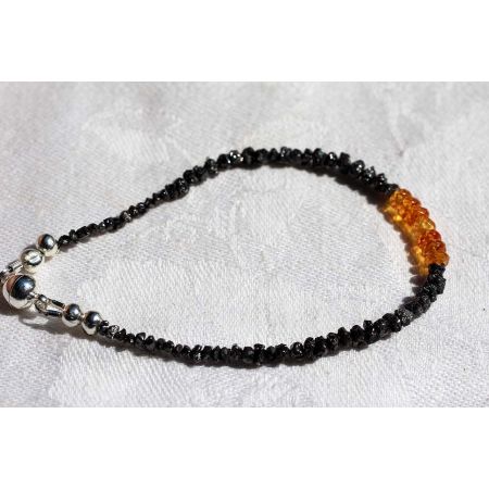 Schwarze Diamanten + Gelbe Saphire Energiearmband