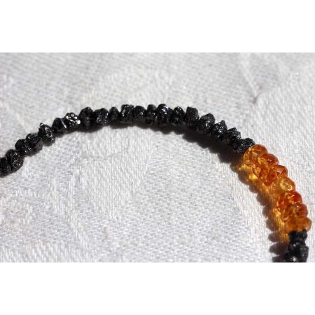 Schwarze Diamanten + Gelbe Saphire Energiearmband