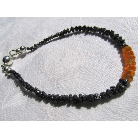 Schwarze Diamanten + Gelbe Saphire Energiearmband