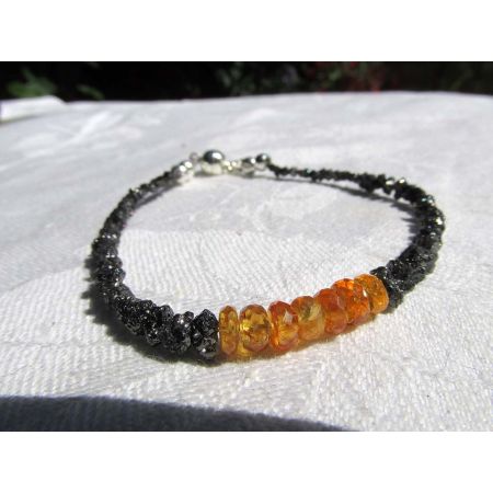 Schwarze Diamanten + Gelbe Saphire Energiearmband