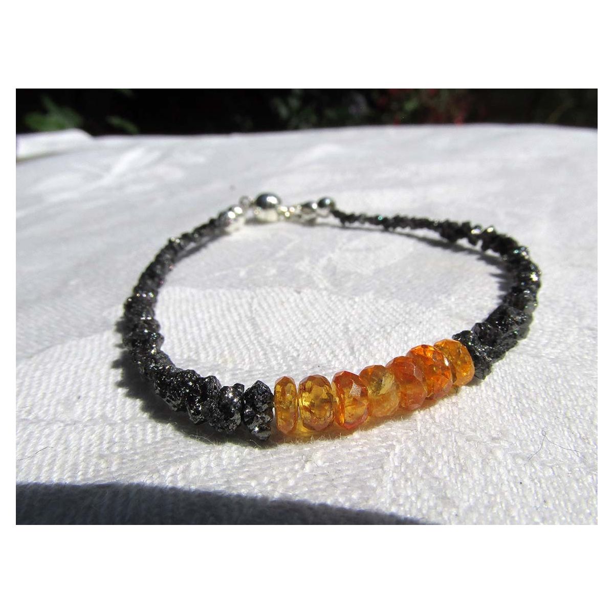 Schwarze Diamanten + Gelbe Saphire Energiearmband