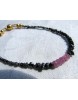 Schwarze Diamanten + Pink Saphire Energiearmband