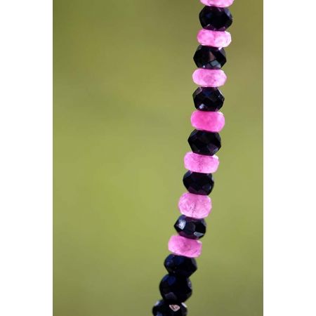 Pink Saphire + schwarze Spinelle Energiearmband