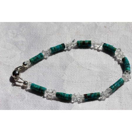 Herkimer+Türkis Energiearmband, powerful healer
