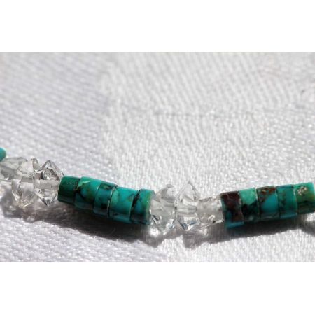 Herkimer+Türkis Energiearmband, powerful healer