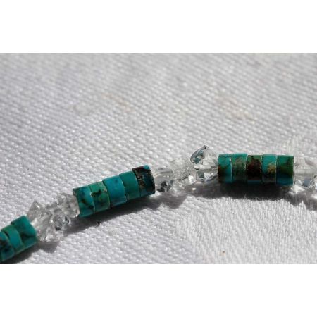 Herkimer+Türkis Energiearmband, powerful healer
