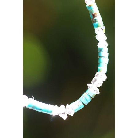 Herkimer+Türkis Energiearmband, powerful healer