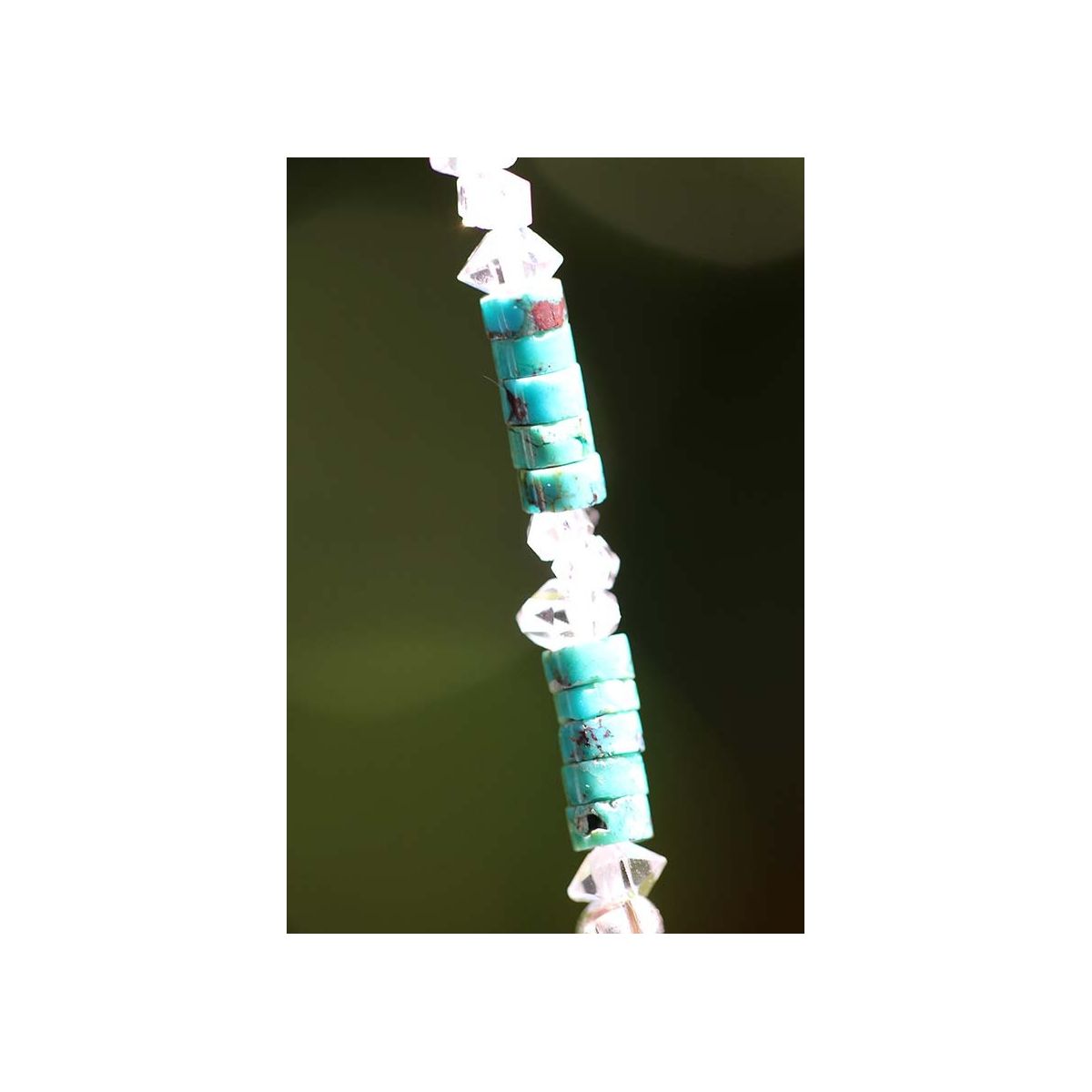 Herkimer+Türkis Energiearmband, powerful healer