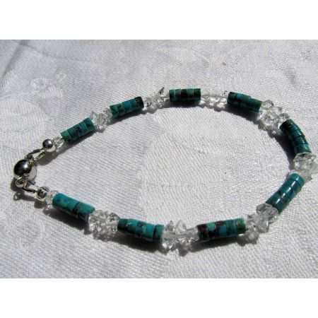 Herkimer+Türkis Energiearmband, powerful healer