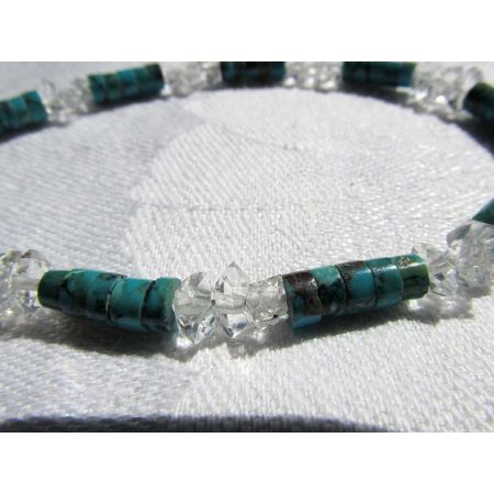 Herkimer+Türkis Energiearmband, powerful healer
