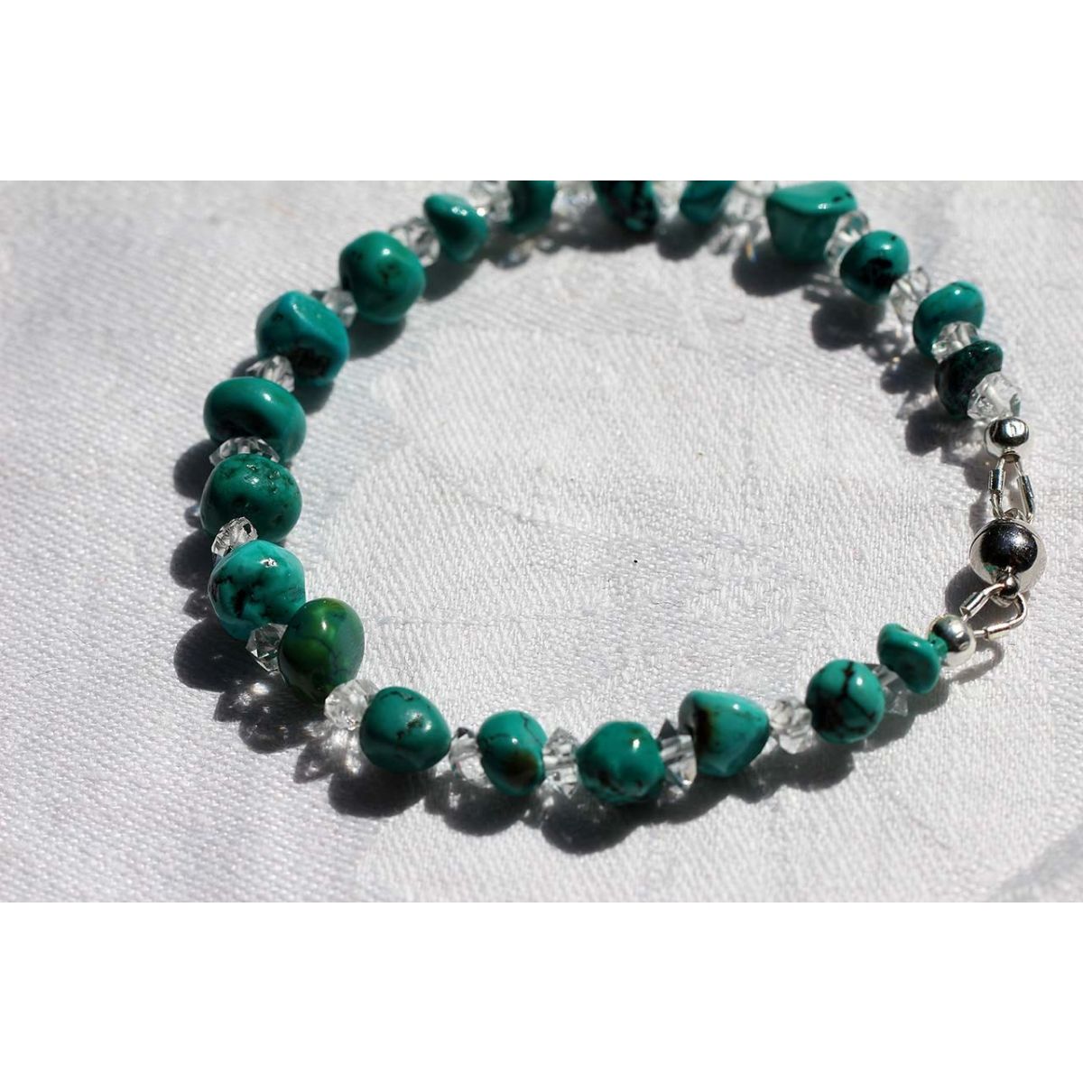 Herkimer + Türkis Energiearmband, powerful healer