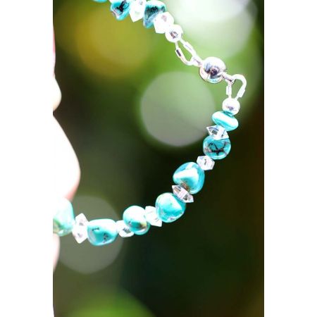 Herkimer + Türkis Energiearmband, powerful healer