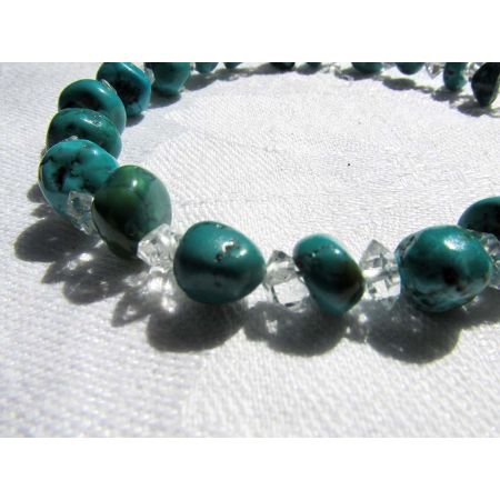 Herkimer + Türkis Energiearmband, powerful healer