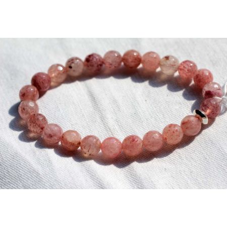 Erdbeerquarz - Energiearmband