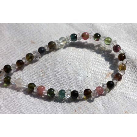 Turmalin, bunt + Herkimer - Energiearmband