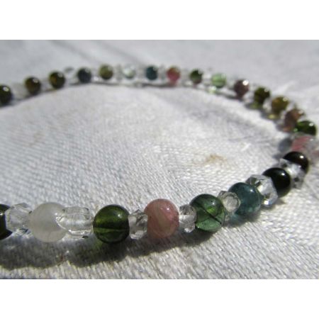 Turmalin, bunt + Herkimer - Energiearmband