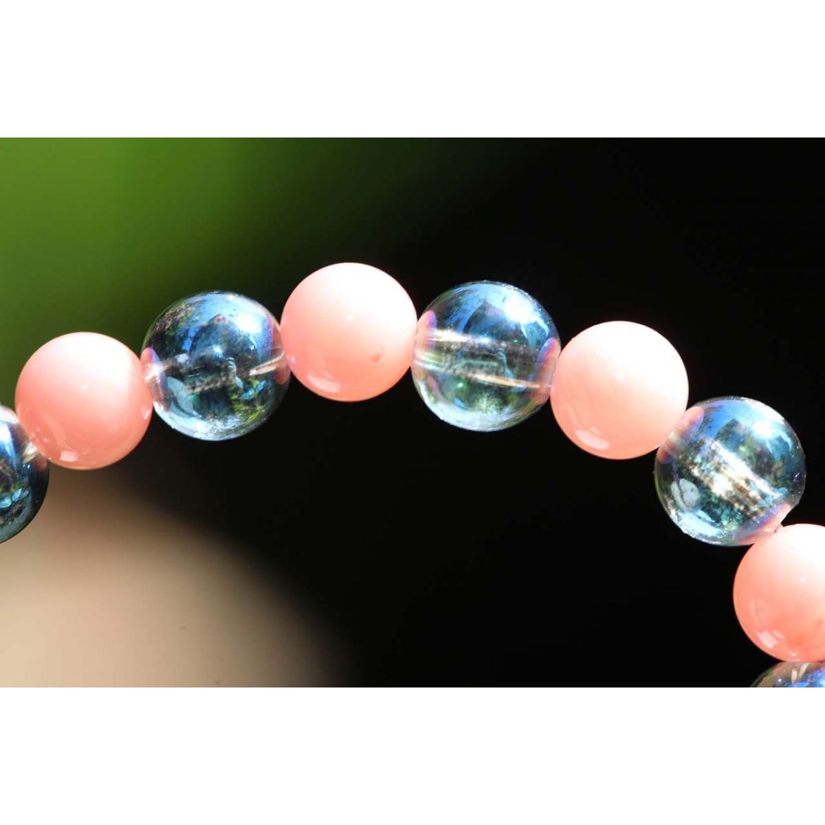 Aqua Aura-Koralle-Energiearmband