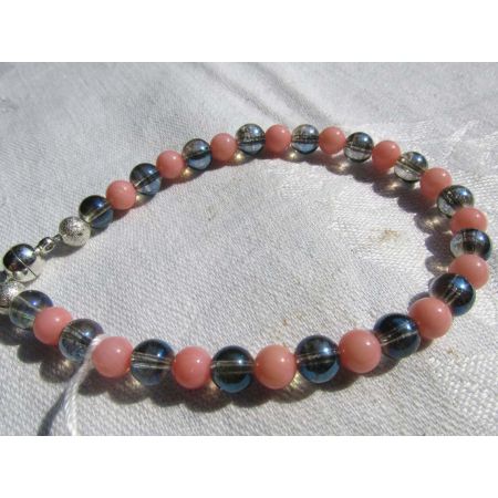 Aqua Aura-Koralle-Energiearmband