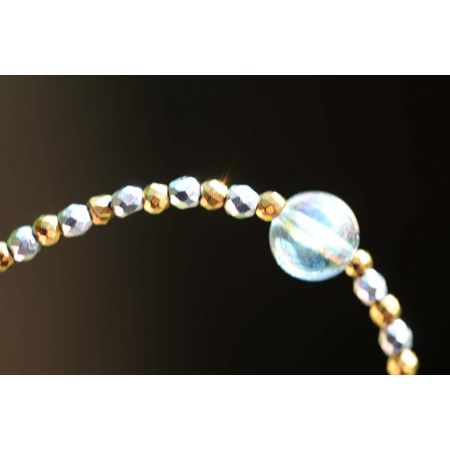 Hämatit+Aqua Aurakugel-Energiearmband