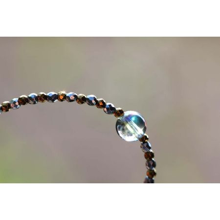 Hämatit+Aqua Aurakugel-Energiearmband