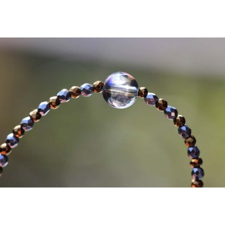 Hämatit+Aqua Aurakugel-Energiearmband