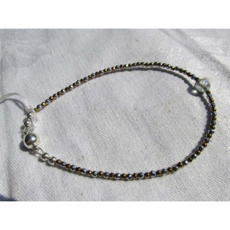 Hämatit+Aqua Aurakugel-Energiearmband