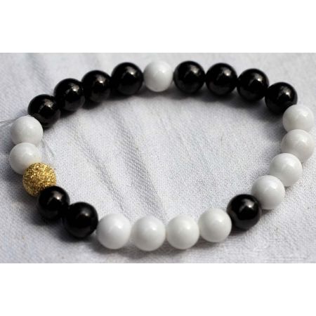 Schungit-Muschel - Energiearmband