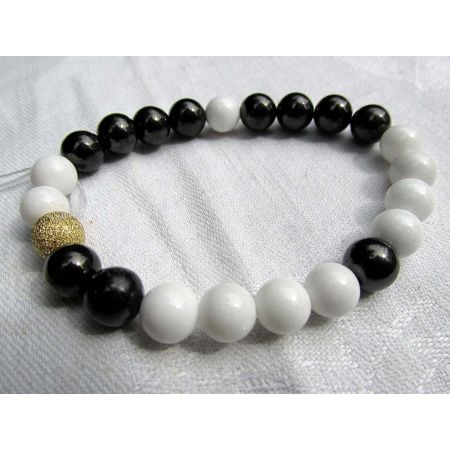 Schungit-Muschel - Energiearmband