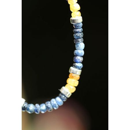 Saphir, gelb + blau - Energiearmband  -Glaube öffnet unsere Herzen-