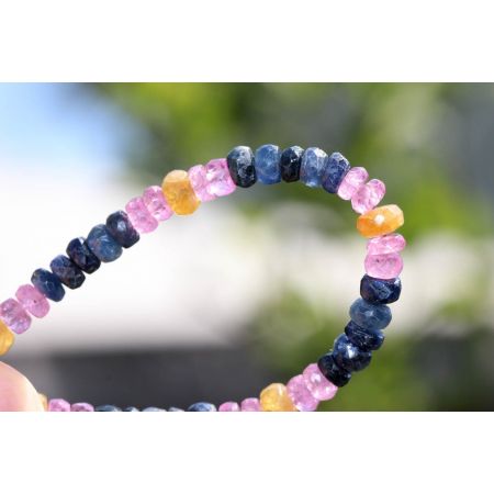 Saphir, gelb + blau - Energiearmband  -Glaube öffnet unsere Herzen-