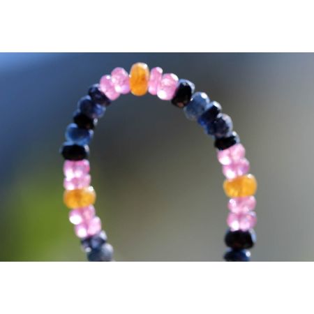 Saphir, gelb + blau - Energiearmband  -Glaube öffnet unsere Herzen-