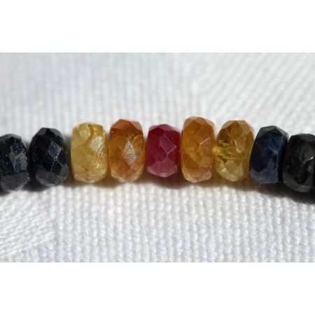 Saphir, gelb + blau + pink - Energiearmband  -Glaube öffnet unsere Herzen-