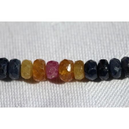 Saphir, gelb + blau + pink - Energiearmband  -Glaube öffnet unsere Herzen-