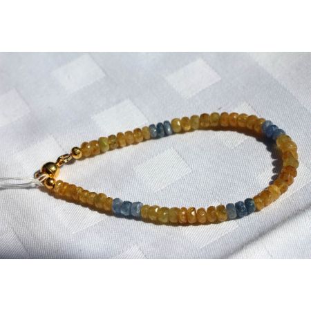 Saphir, gelb + blau + pink - Energiearmband  -Glaube öffnet unsere Herzen-