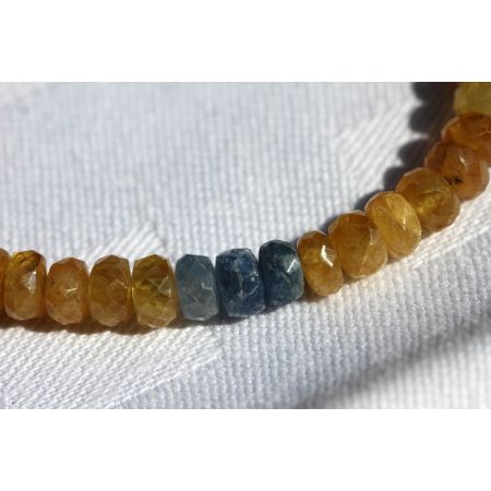 Saphir, gelb + blau + pink - Energiearmband  -Glaube öffnet unsere Herzen-